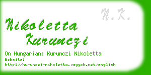 nikoletta kurunczi business card